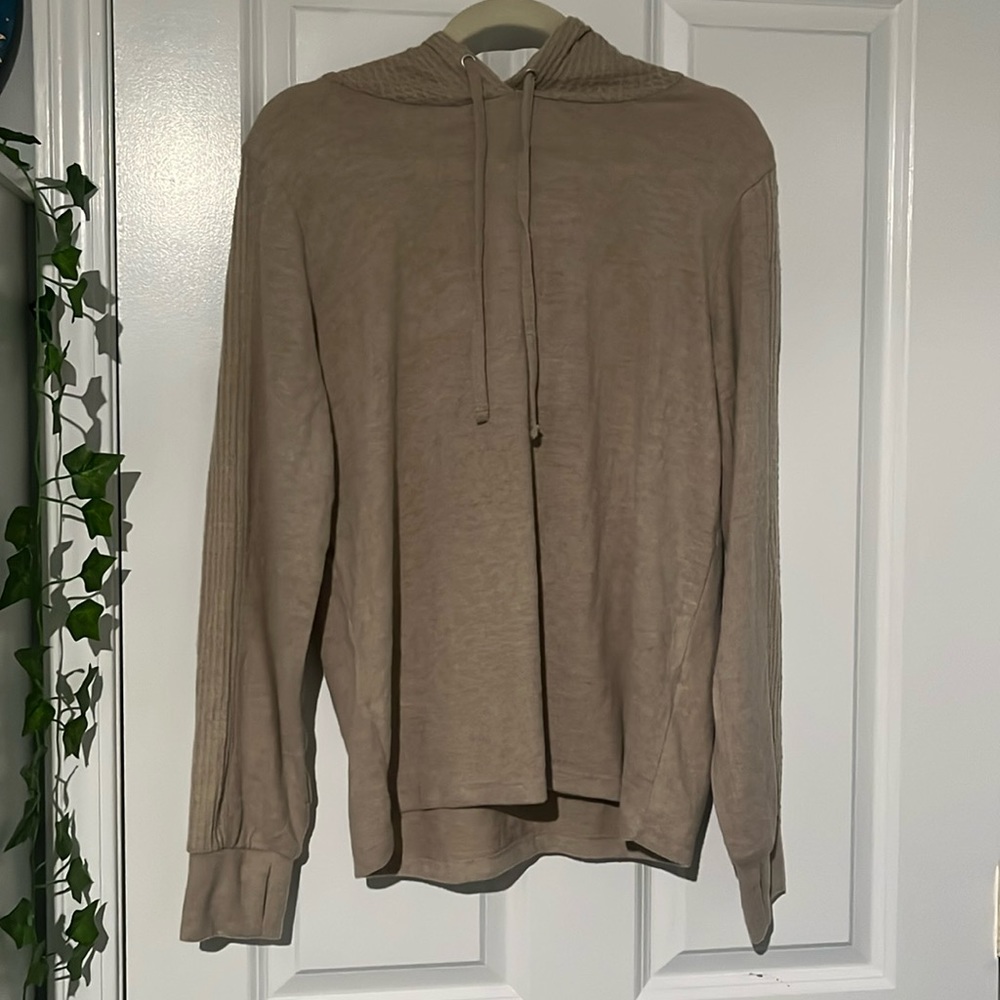 2 LIV, sweater with hood, tan, large